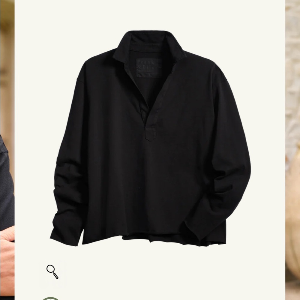 Frank & Eileen washed Black Patrick Popover Shirt S